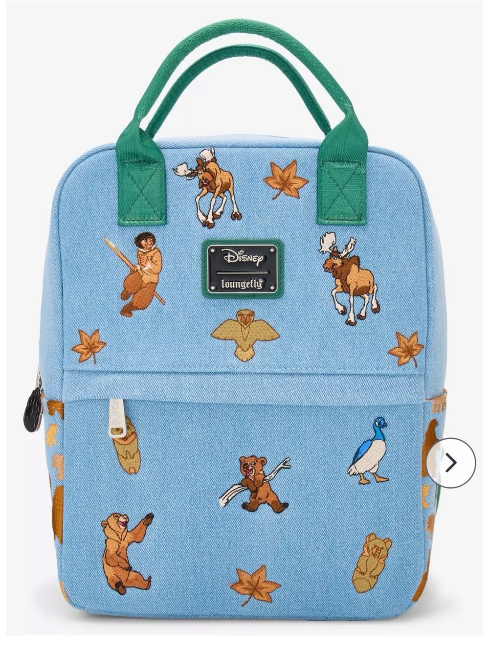 Loungefly Disney Brother Bear Embroidered Icons Denim Mini Backpack